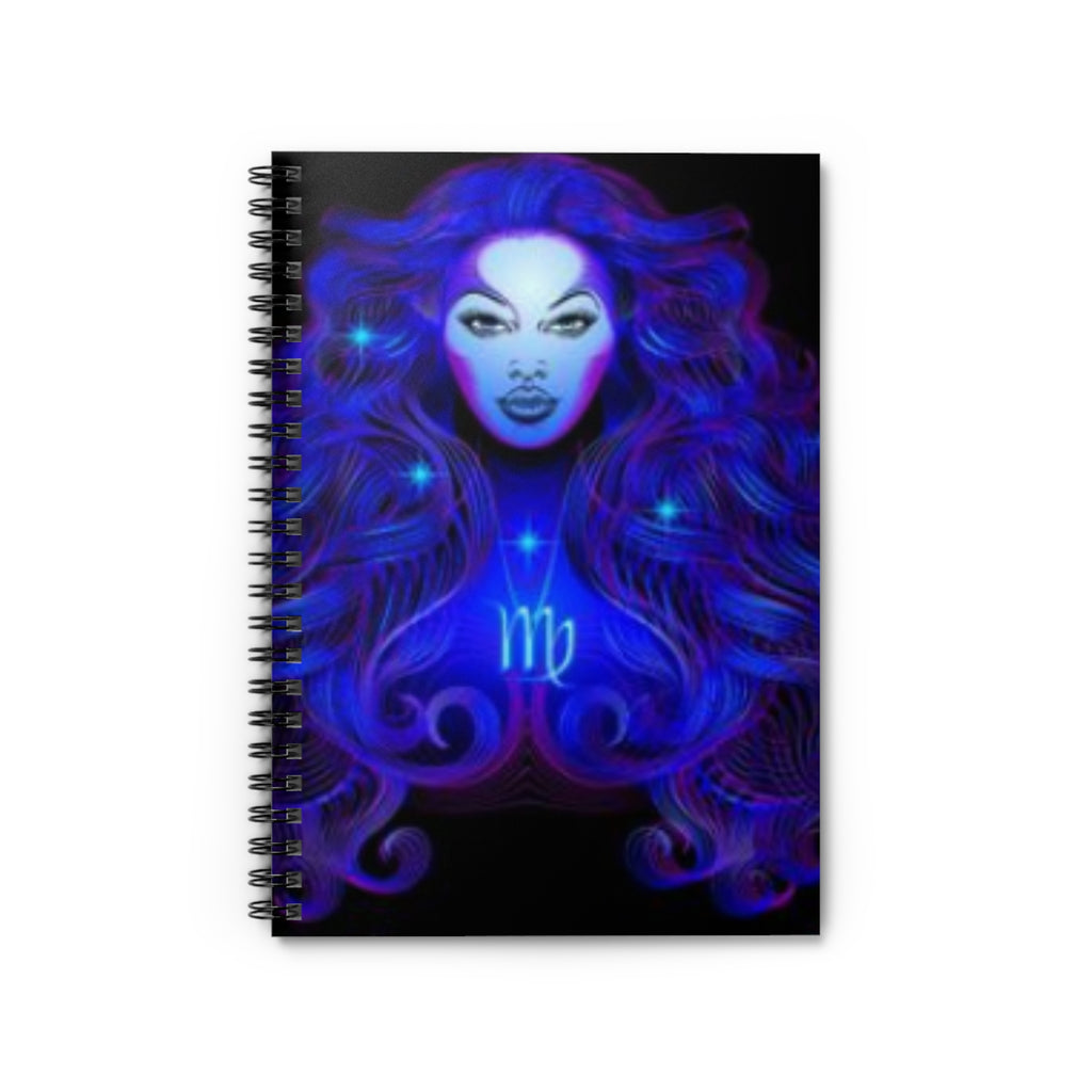 Bleu Aura: Virgo Spiral Notebook - Ruled Line