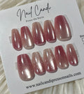Semi-Handmade Baby Pink Cateye Nails