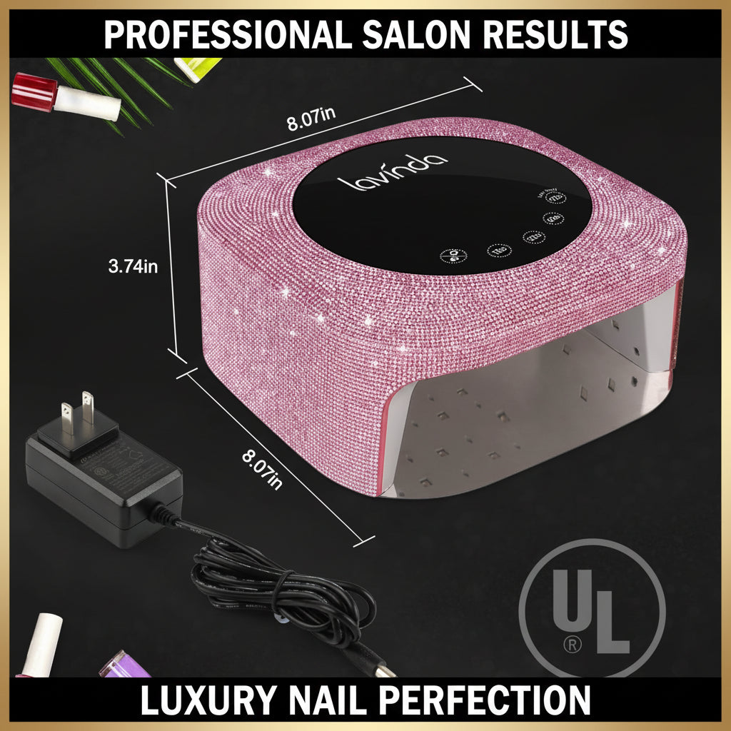 Crown™ Nail Lamp - Pink Diamond - 54W Rechargeable UV/LED by Lavinda
