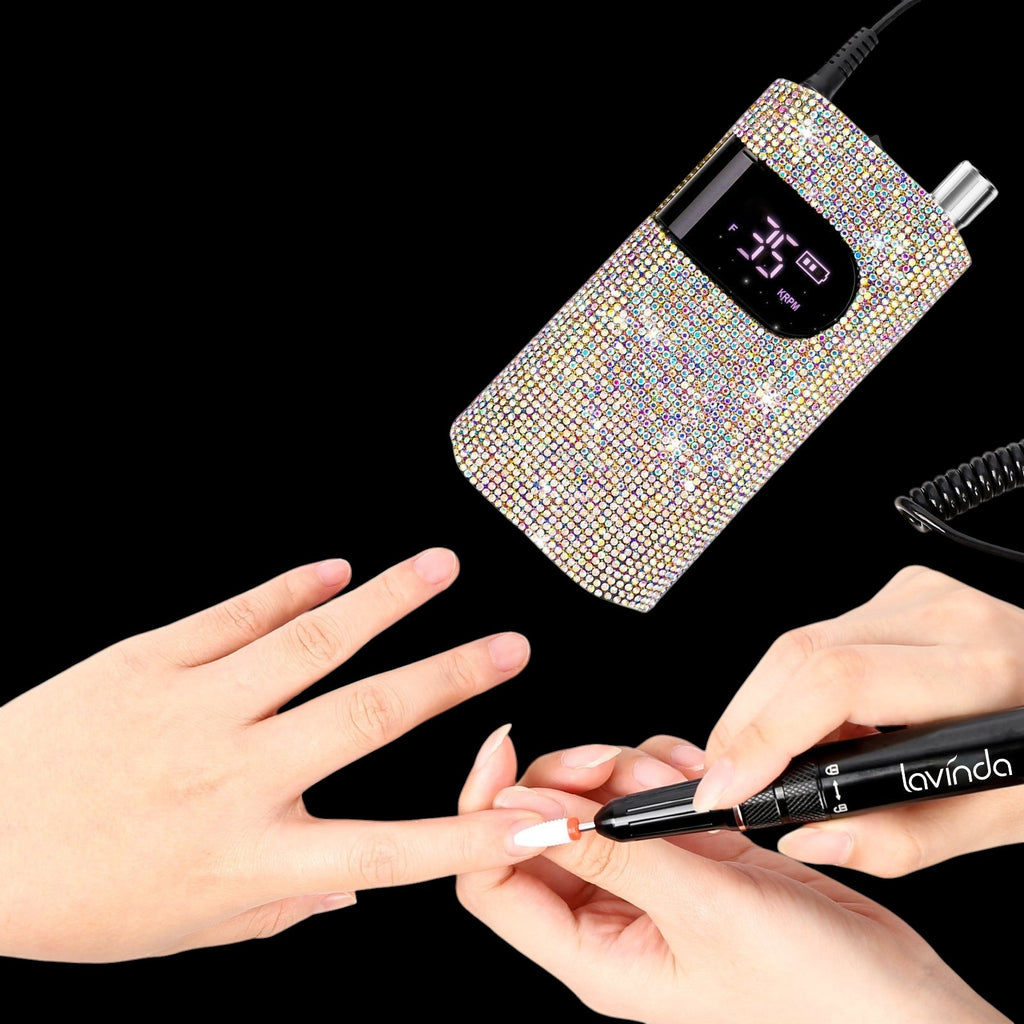 Wand™ Bling Nail Drill - Crystal Diamond - 35,000 RPM Rechargeable by Lavinda