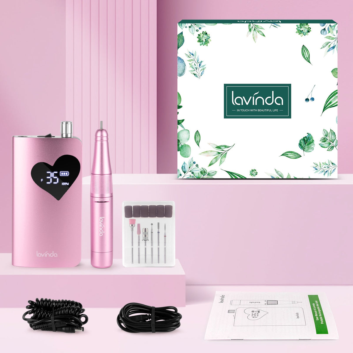 Wand™ Air Nail Drill - Pink - 35,000 RPM Rechargeable