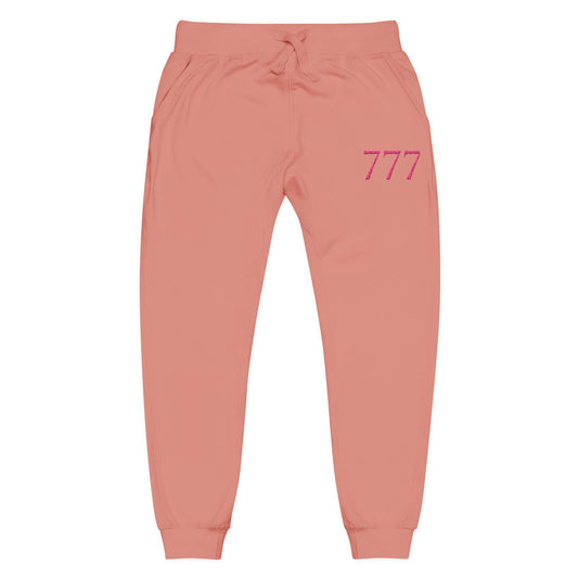 777 Fleece Sweatpants — Dusty Rose - AetherLux.Shop