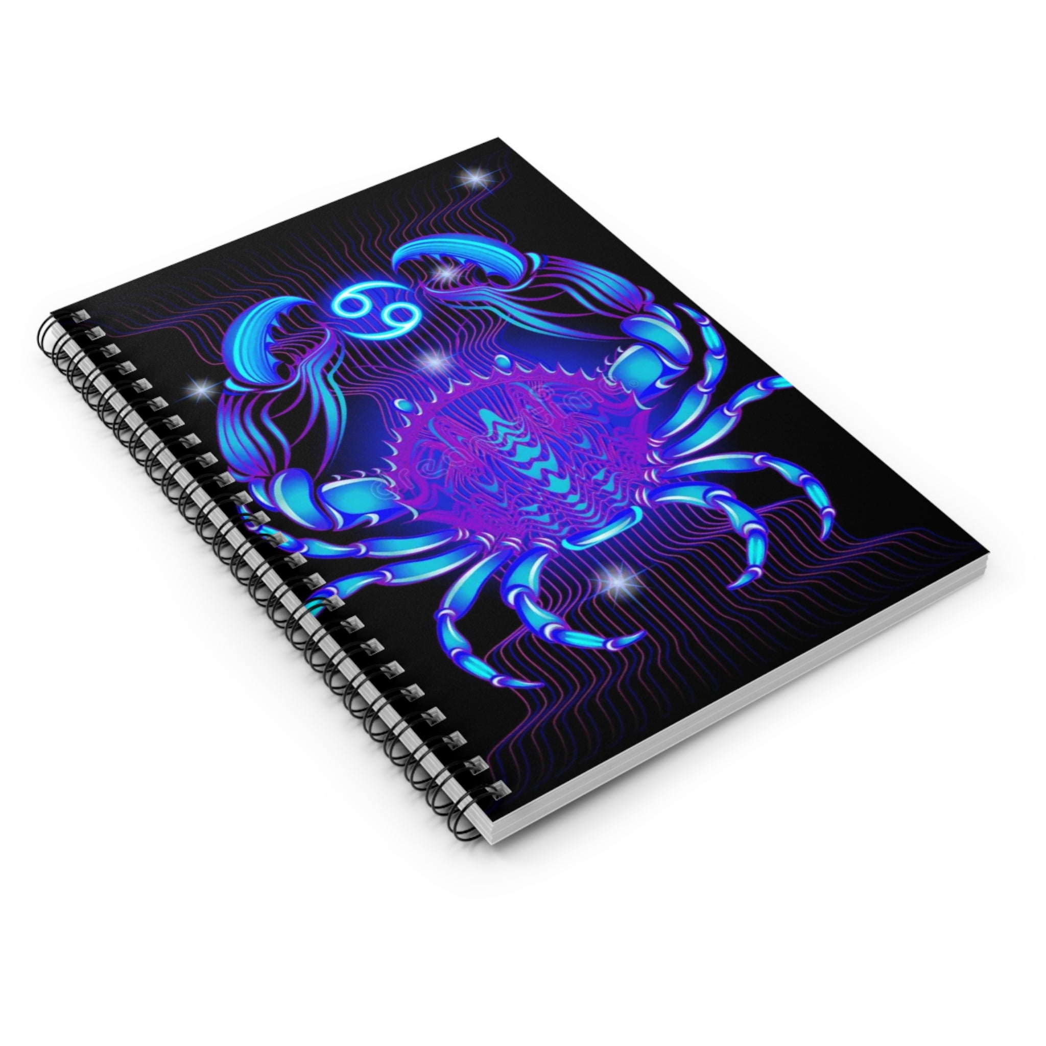Bleu Aura: Cancer Spiral Notebook - Ruled Line