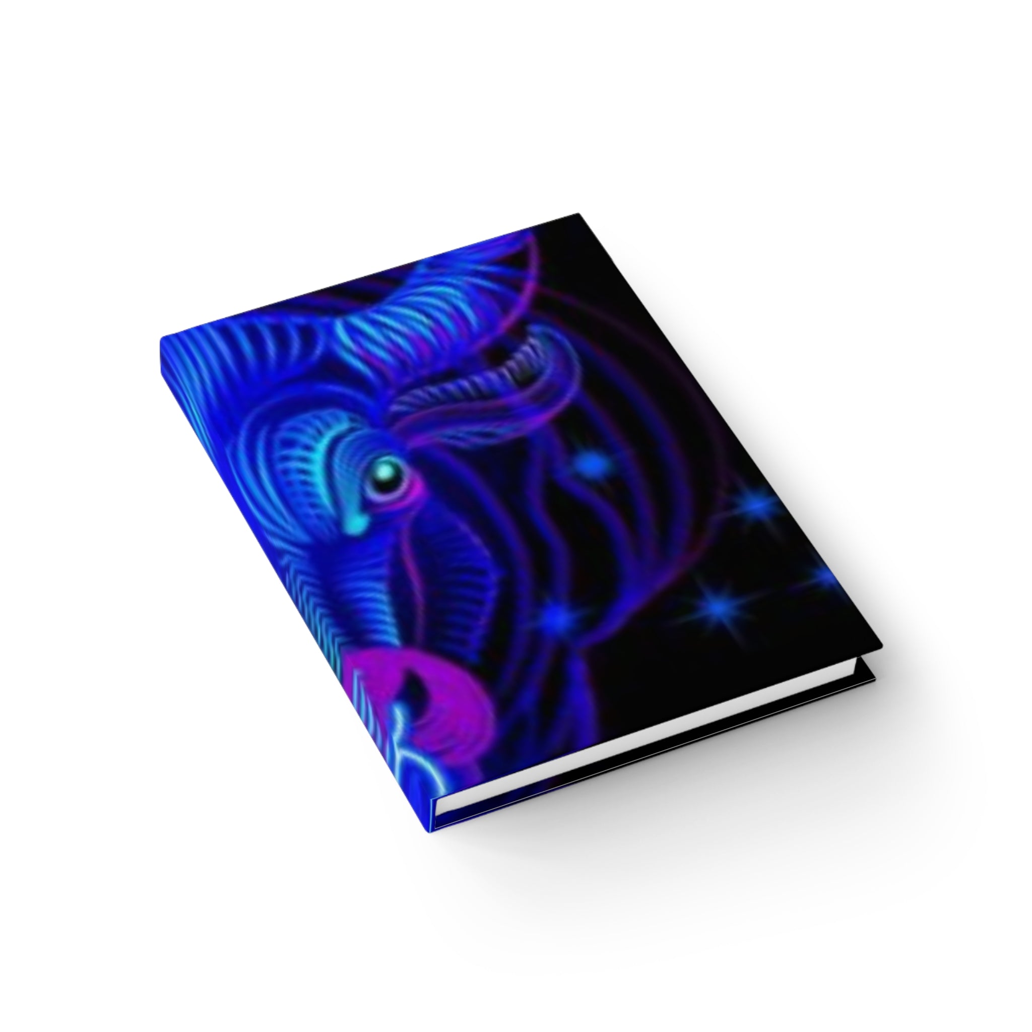 Neon Taurus Journal – Ruled Lined Notebook with Glowing Bull Cover