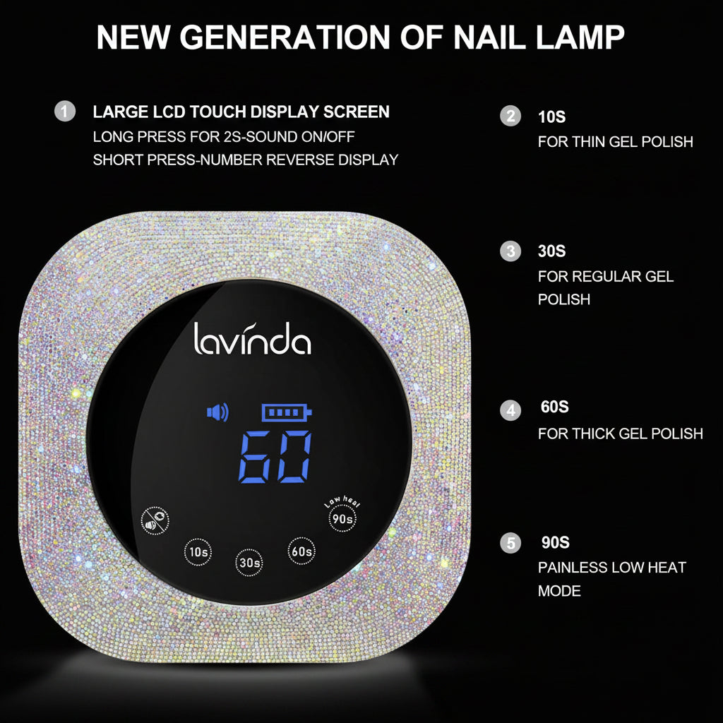 Crown™ Nail Lamp & Wand™ Lite Drill Bundle - Crystal Diamond by Lavinda