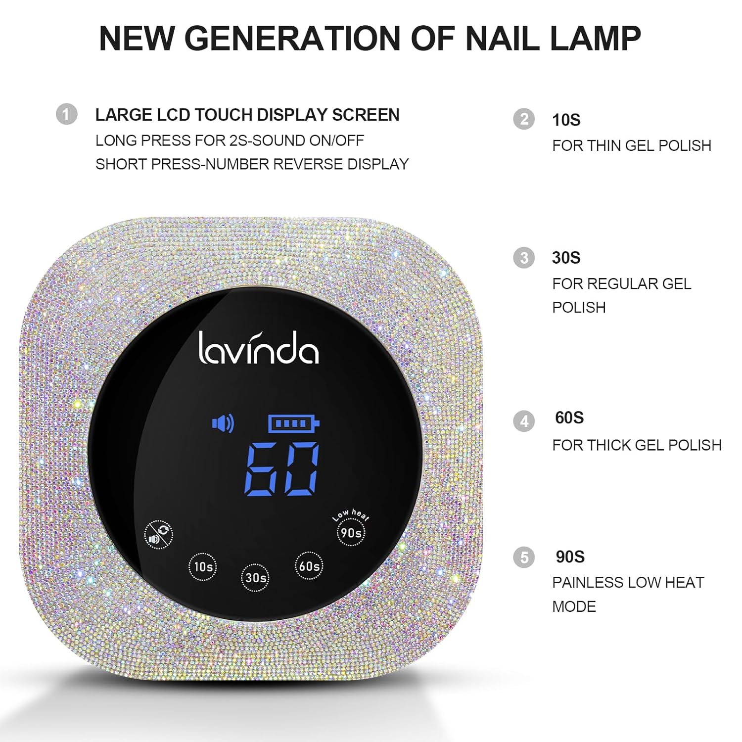 Crown™ Nail Lamp & Wand™ Lite Drill Bundle - Crystal Diamond by Lavinda