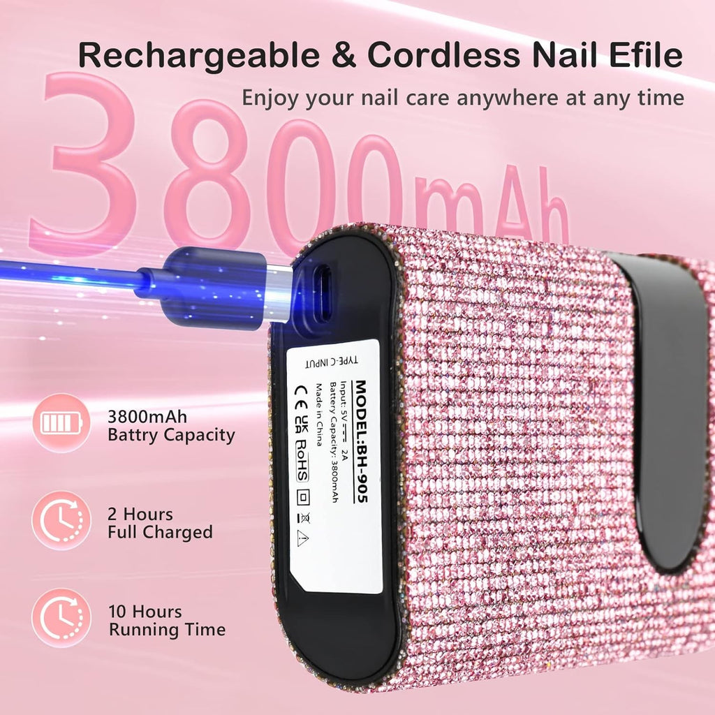 Crown™ Nail Lamp & Wand™ Nail Drill Bundle – Pink Diamond by Lavinda