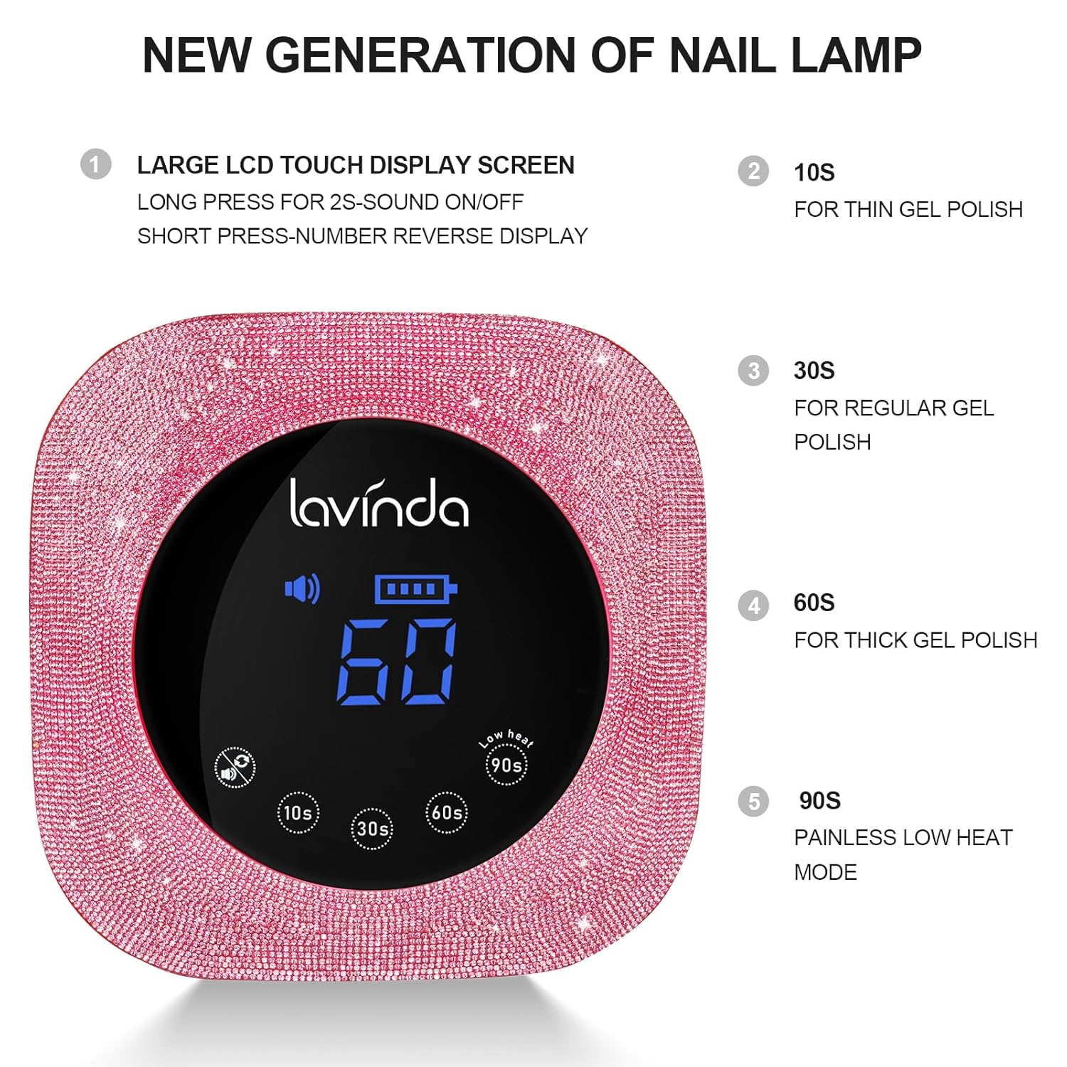 Crown™ Nail Lamp & Wand™ Lite Drill Bundle - Pink Diamond by Lavinda