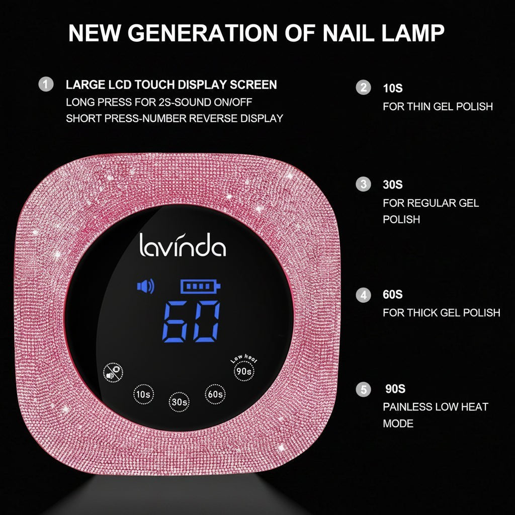Crown™ Nail Lamp & Wand™ Lite Drill Bundle - Pink Diamond by Lavinda