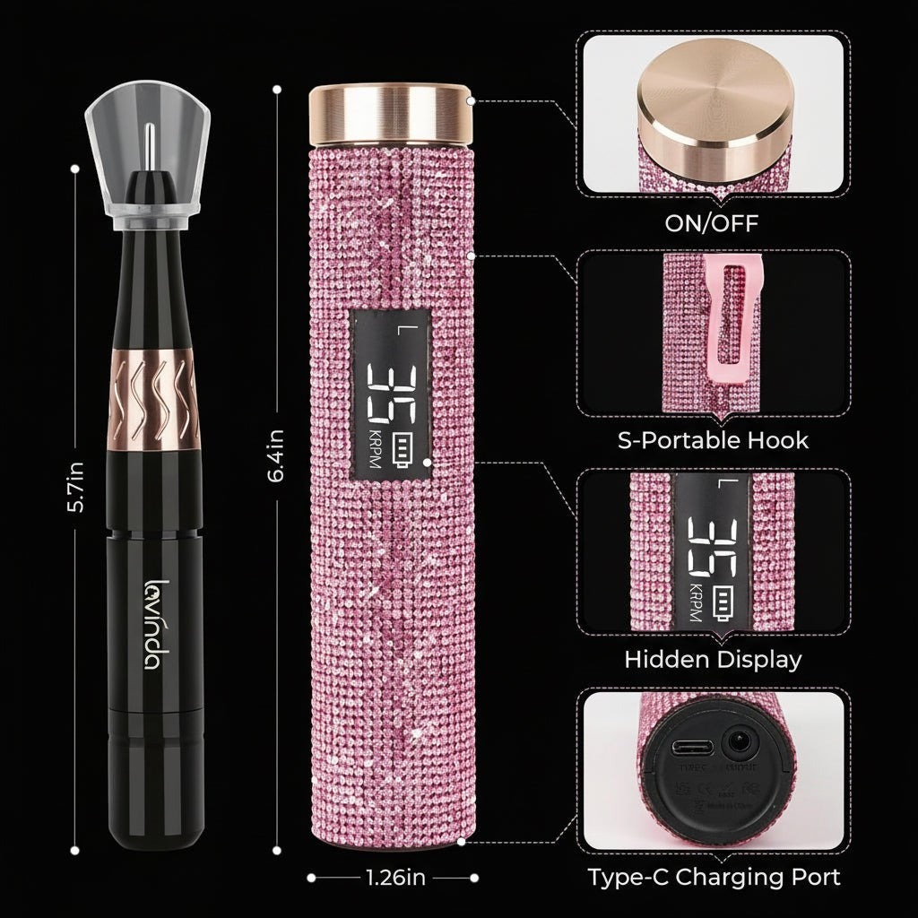 Crown™ Nail Lamp & Wand™ Lite Drill Bundle - Pink Diamond by Lavinda