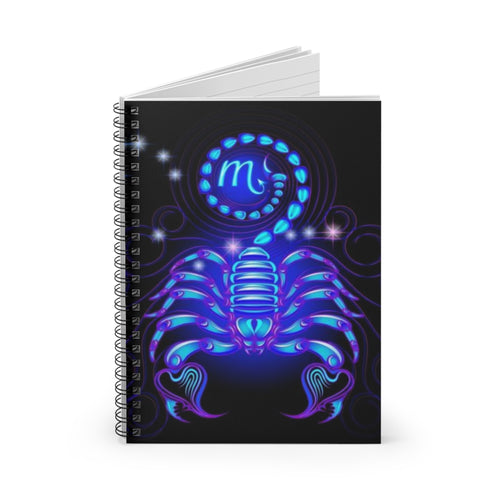 Bleu Aura: Scorpio Spiral Notebook - Ruled Line by Printify
