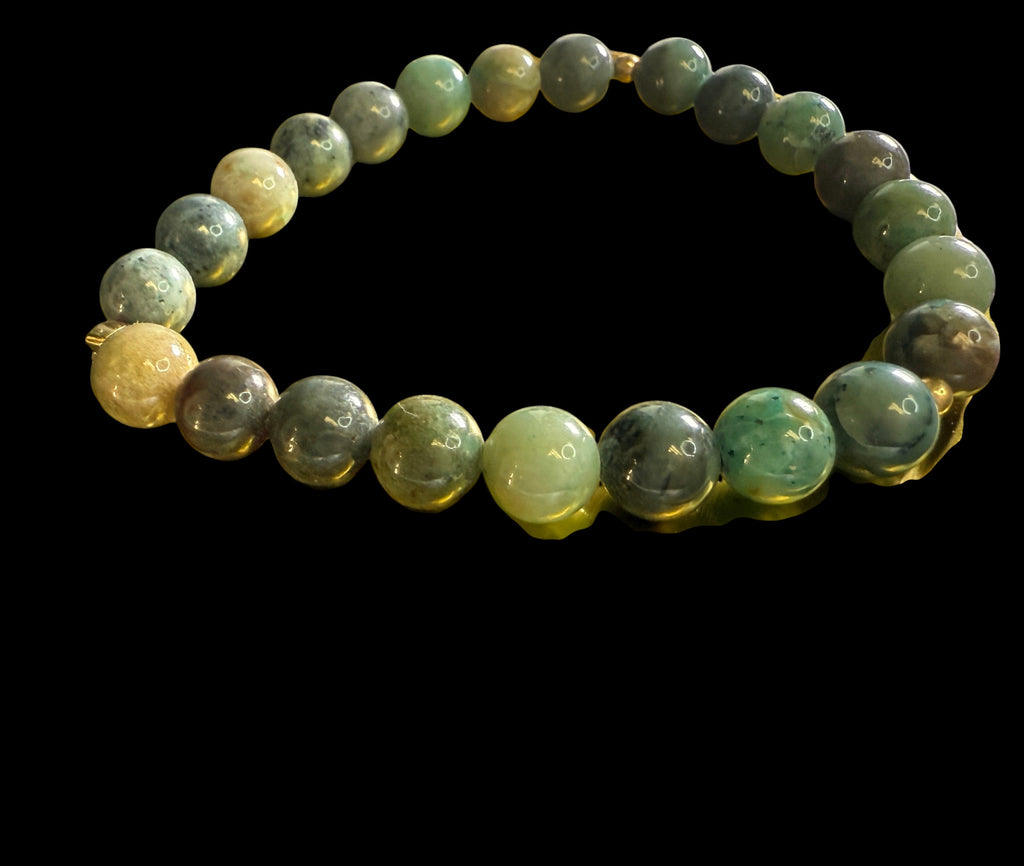 Genuine Chrysocolla Stone Crystal Bracelet with 14k Gold Filled Spacers 7 - 11 by The Good Shaman