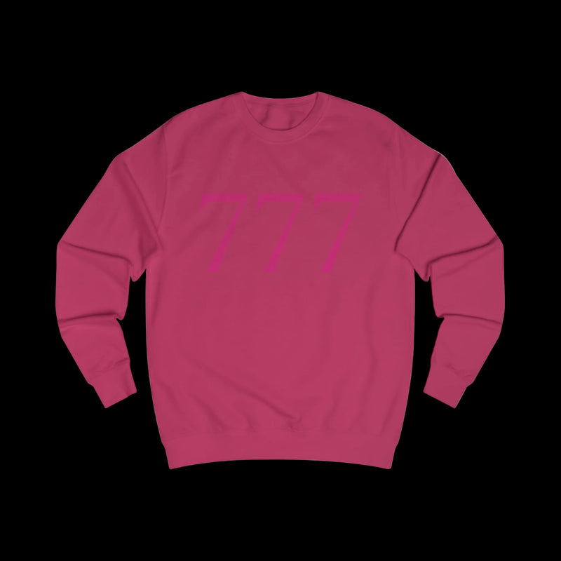 777 Minimalist Sweatshirt — Hot Pink by Printify