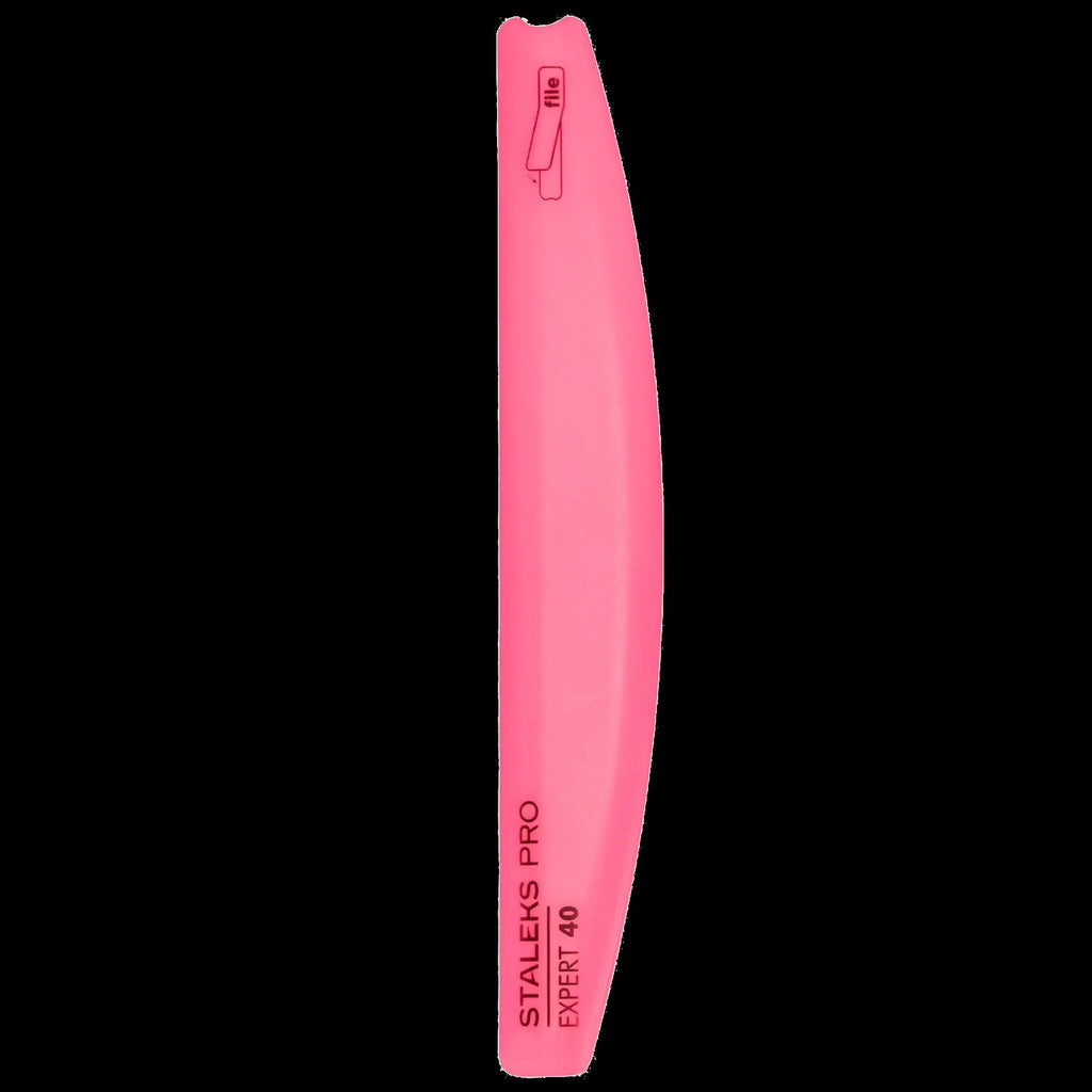 EXPERT 40 SLANTED PLASTIC NAIL FILE CRESCENT (BASE) PINK SPBE-40- STALEKS™ by kvadrat store