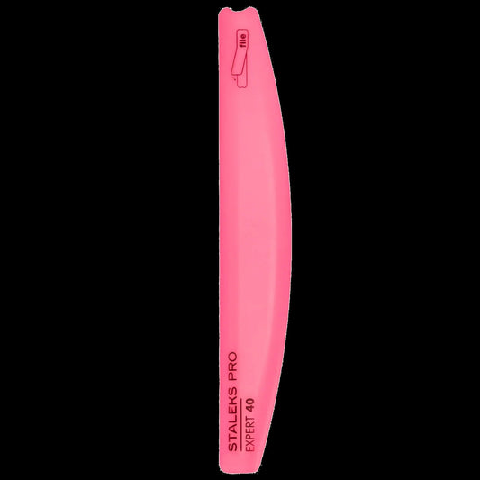 EXPERT 40 SLANTED PLASTIC NAIL FILE CRESCENT (BASE) PINK SPBE-40- STALEKS™ by kvadrat store