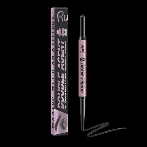 RUDE Double Agent 2 in 1 Eyebrow Pencil & Powder - Black Brown by VYSN