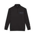 Embroidered 777 Fleece Pullover — Grey Half-Zip Casual Sweatshirt