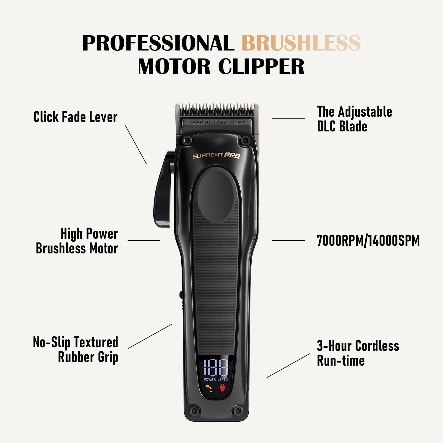 The Black Obsidian Professional Clipper and Trimmer Set - HC776BX by SUPRENT US