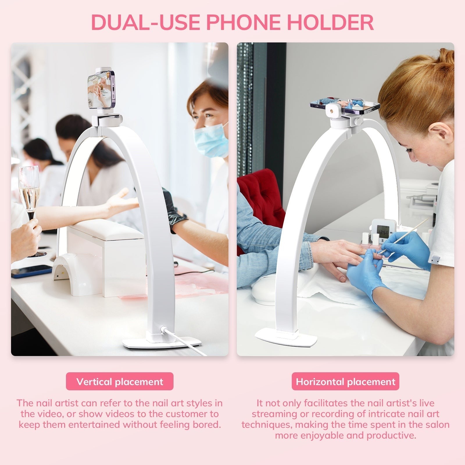 ArcGlow™ Half Moon Foldable Nail Lamp - Plain White - 3000–6000K Adjustable by Lavinda