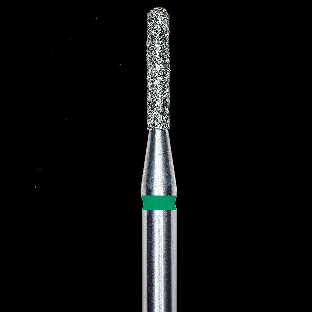 DIAMOND NAIL DRILL BIT, ROUNDED "CYLINDER", GREEN, HEAD DIAMETER 1.4/8MM (FA30G014/8) - STALEKS™ by kvadrat store