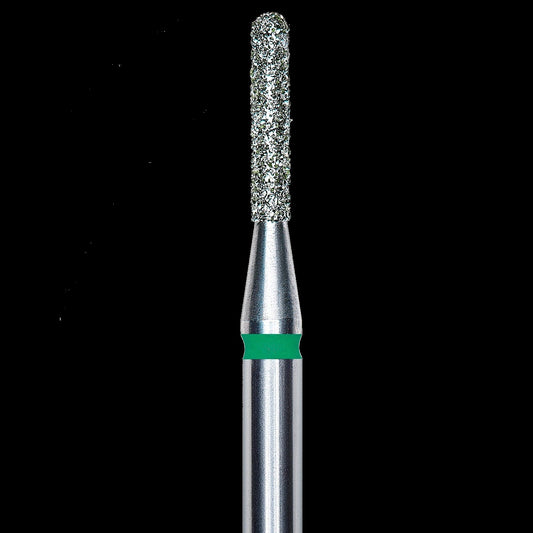 DIAMOND NAIL DRILL BIT, ROUNDED "CYLINDER", GREEN, HEAD DIAMETER 1.4/8MM (FA30G014/8) - STALEKS™ by kvadrat store