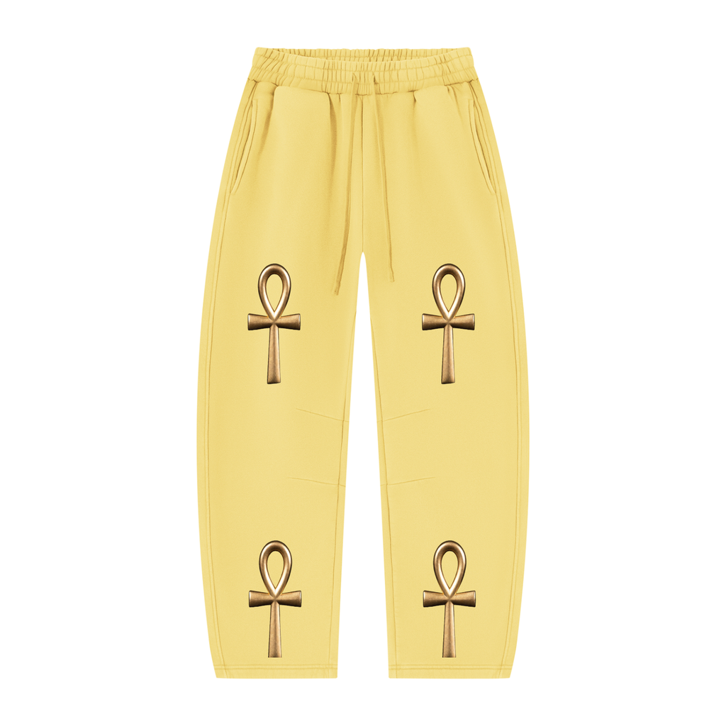 Unisex Vintage Wash Barrel Leg Fleece Sweatpants