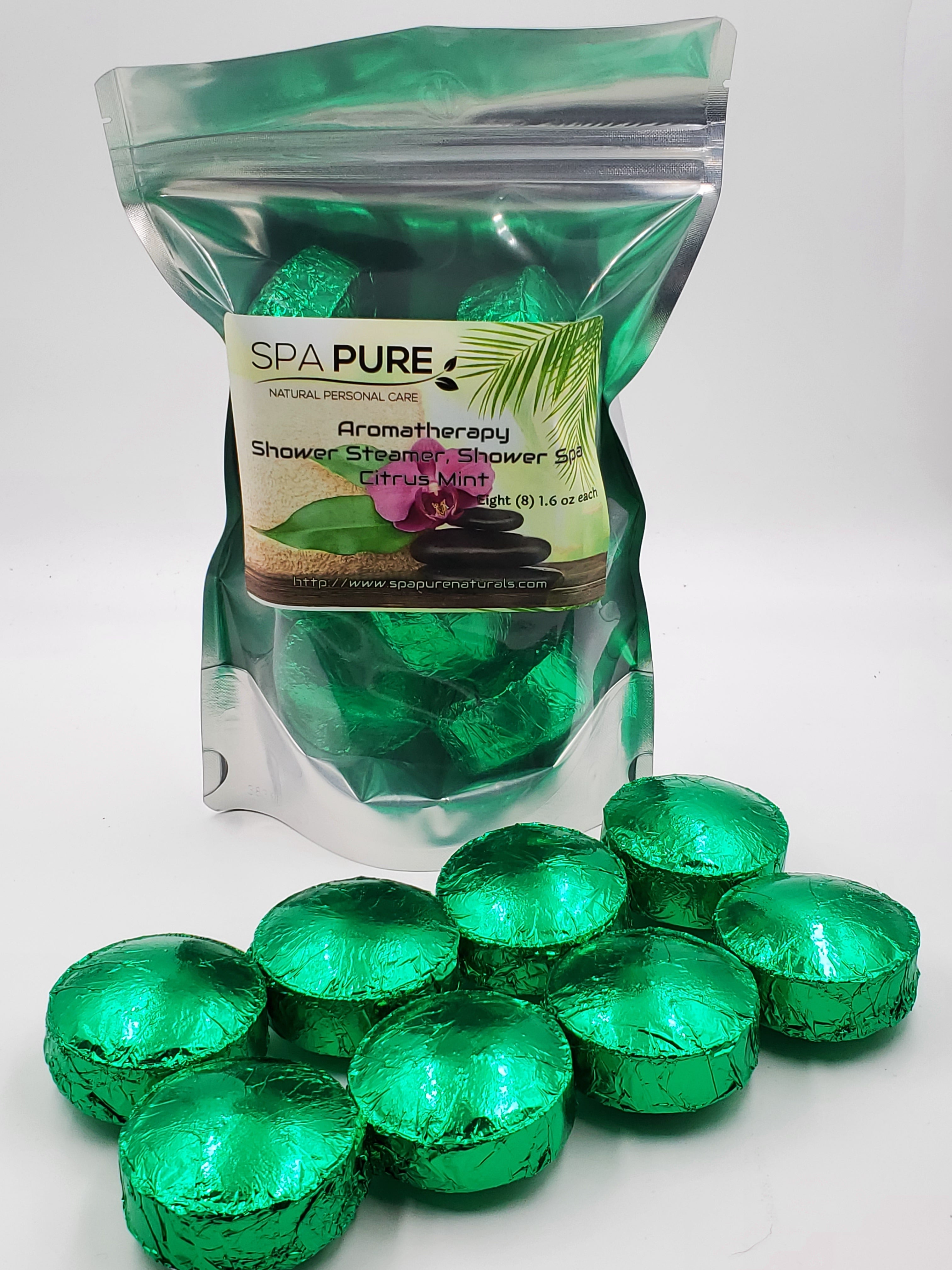 8 Aromatherapy Shower Bombs USA Made, 100% Natural/Organic Essential Oils-Transform your shower-Transform your mood by Spa Pure