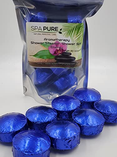 8 Aromatherapy Shower Bombs USA Made, 100% Natural/Organic Essential Oils-Transform your shower-Transform your mood by Spa Pure