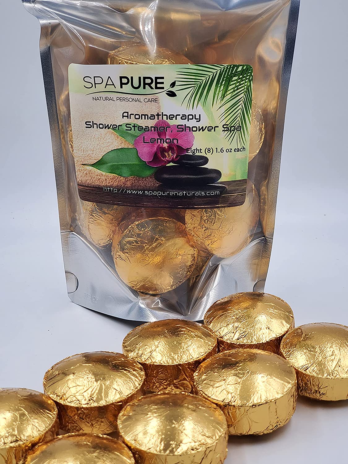 8 Aromatherapy Shower Bombs USA Made, 100% Natural/Organic Essential Oils-Transform your shower-Transform your mood by Spa Pure