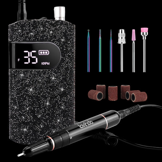 Wand™ Nail Drill - Black Diamond - 35,000 RPM Rechargeable by Lavinda