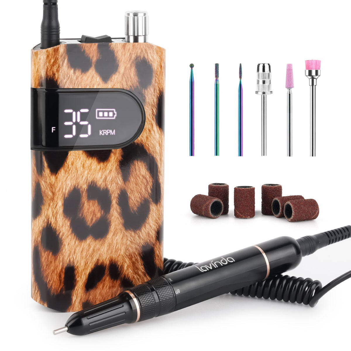 Wand™ Nail Drill - Leopard Print - 35,000 RPM Rechargeable