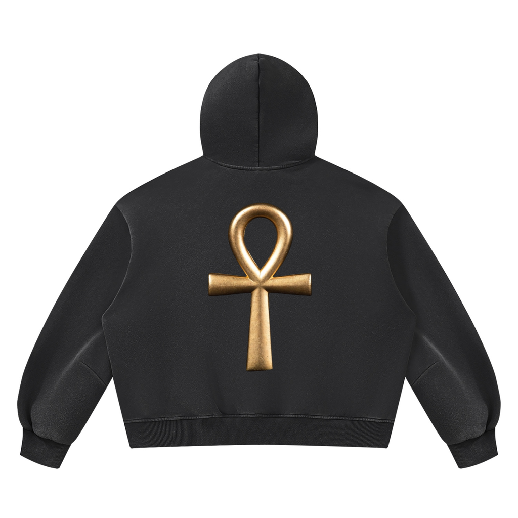 Unisex Vintage Wash Boxy Fleece Hoodie