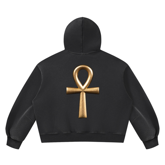 Unisex Vintage Wash Boxy Fleece Hoodie