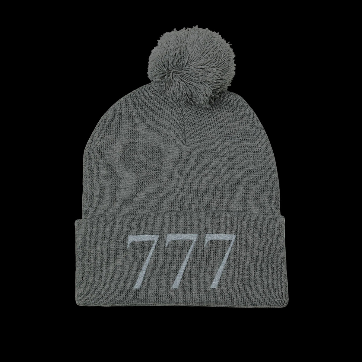 777 Pom-Pom Knit Cap — Graphite - AetherLux.Shop