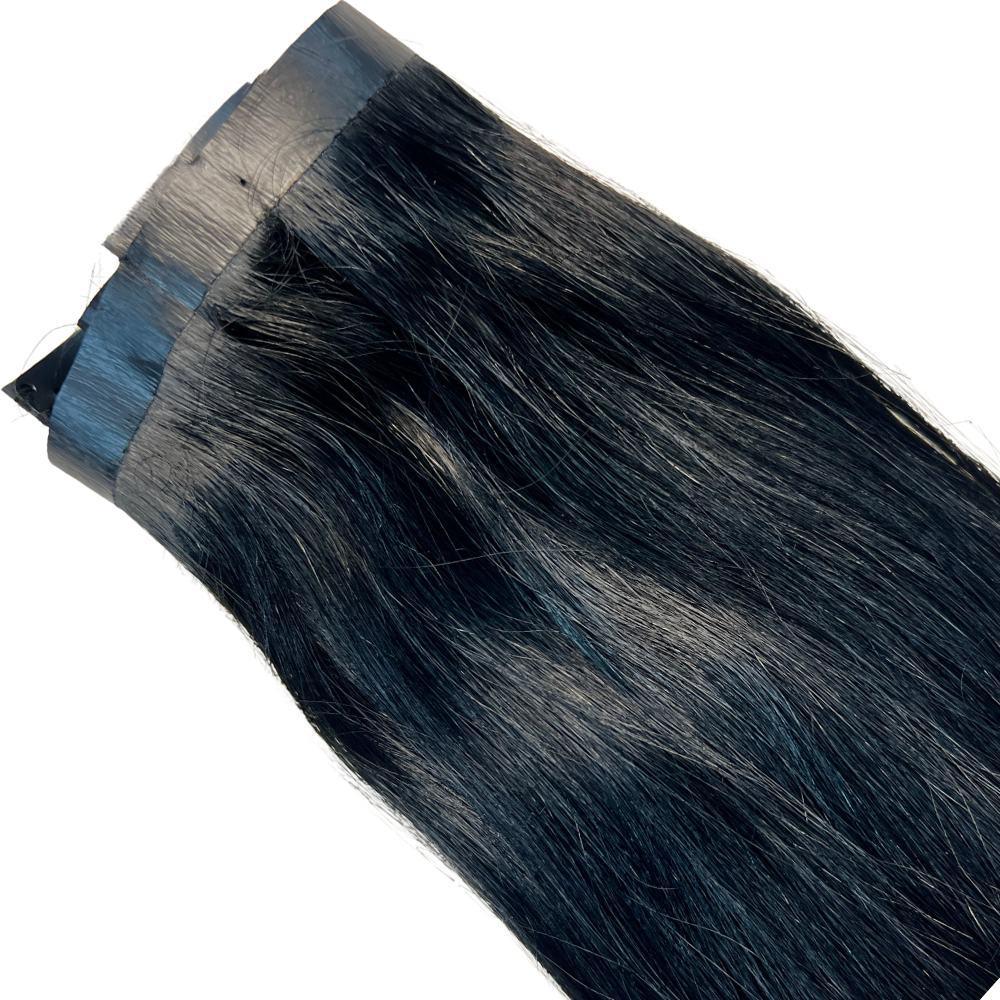 Natural Black Seamless Clip-In 100% Human Hair Extensions by Private Label