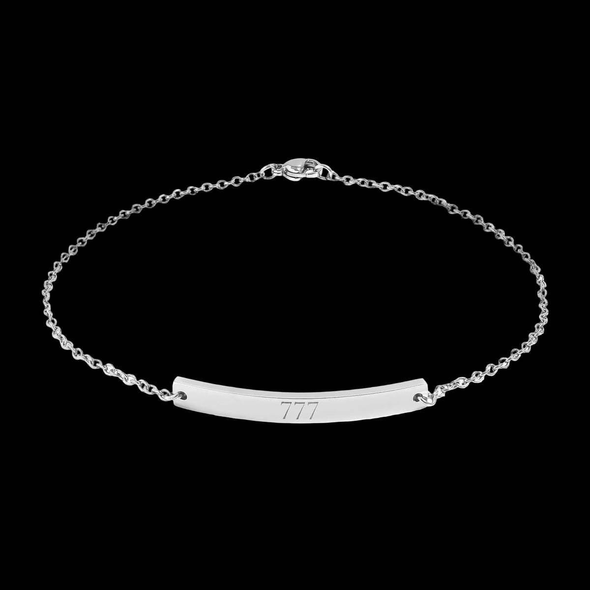 Engravable Curved Bar Anklet — Personalized Minimalist Chain - AetherLux.Shop