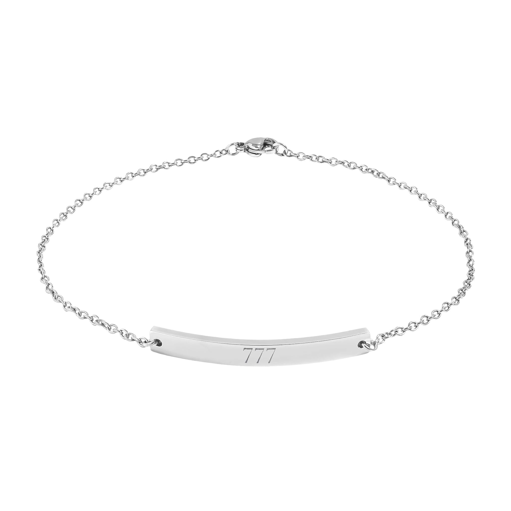 Engravable Curved Bar Anklet — Personalized Minimalist Chain