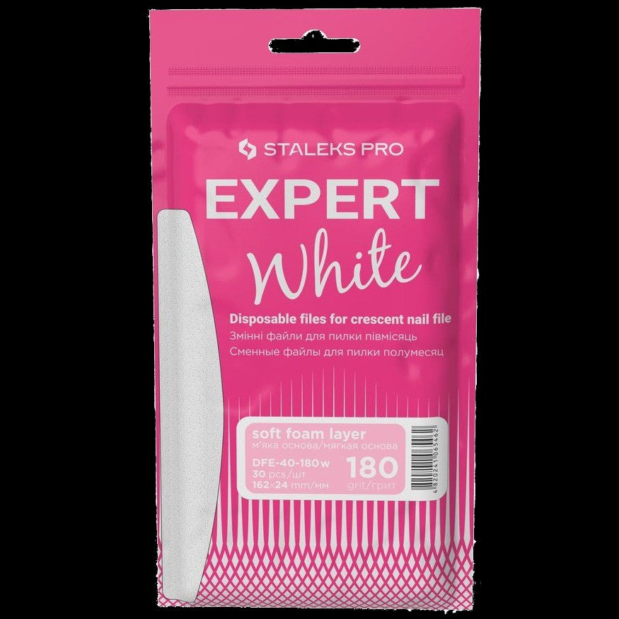 DISPOSABLE FILES CRESCENT NAIL FILE (SOFT BASE) EXPERT 40 (30 PCS) DFE-40 W- STALEKS™ by kvadrat store