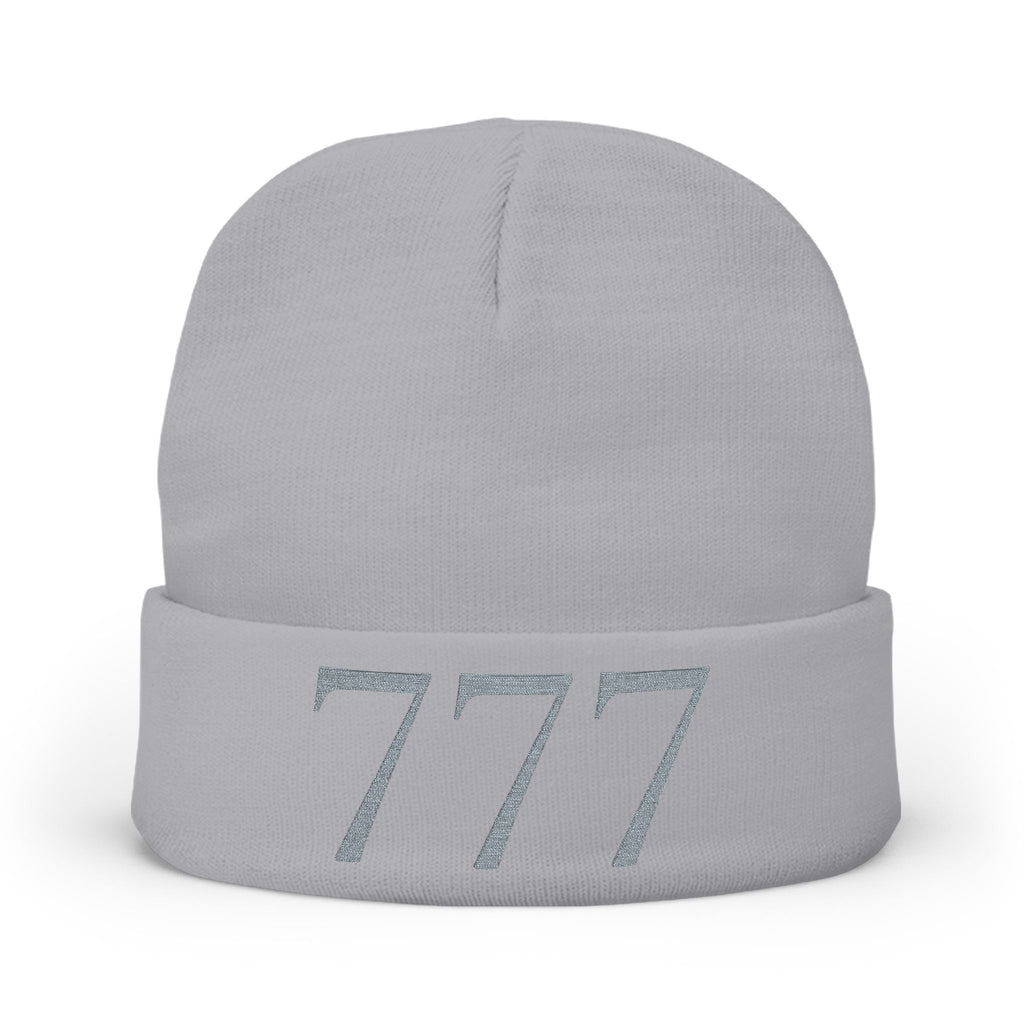 '777' Knit Beanie — Grey