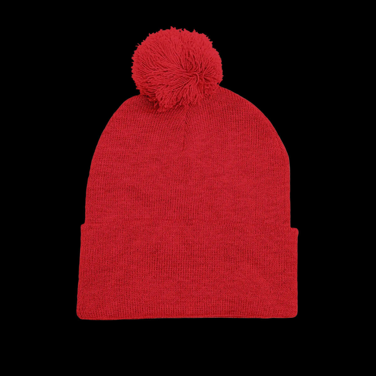 777 Pom-Pom Knit Cap — Red - AetherLux.Shop