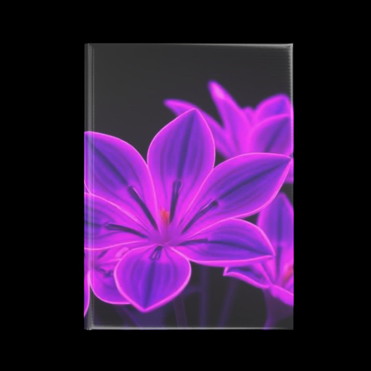 Royal Aura: Dark Flowers Hardcover Notebook with Puffy Covers - AetherLux.Shop