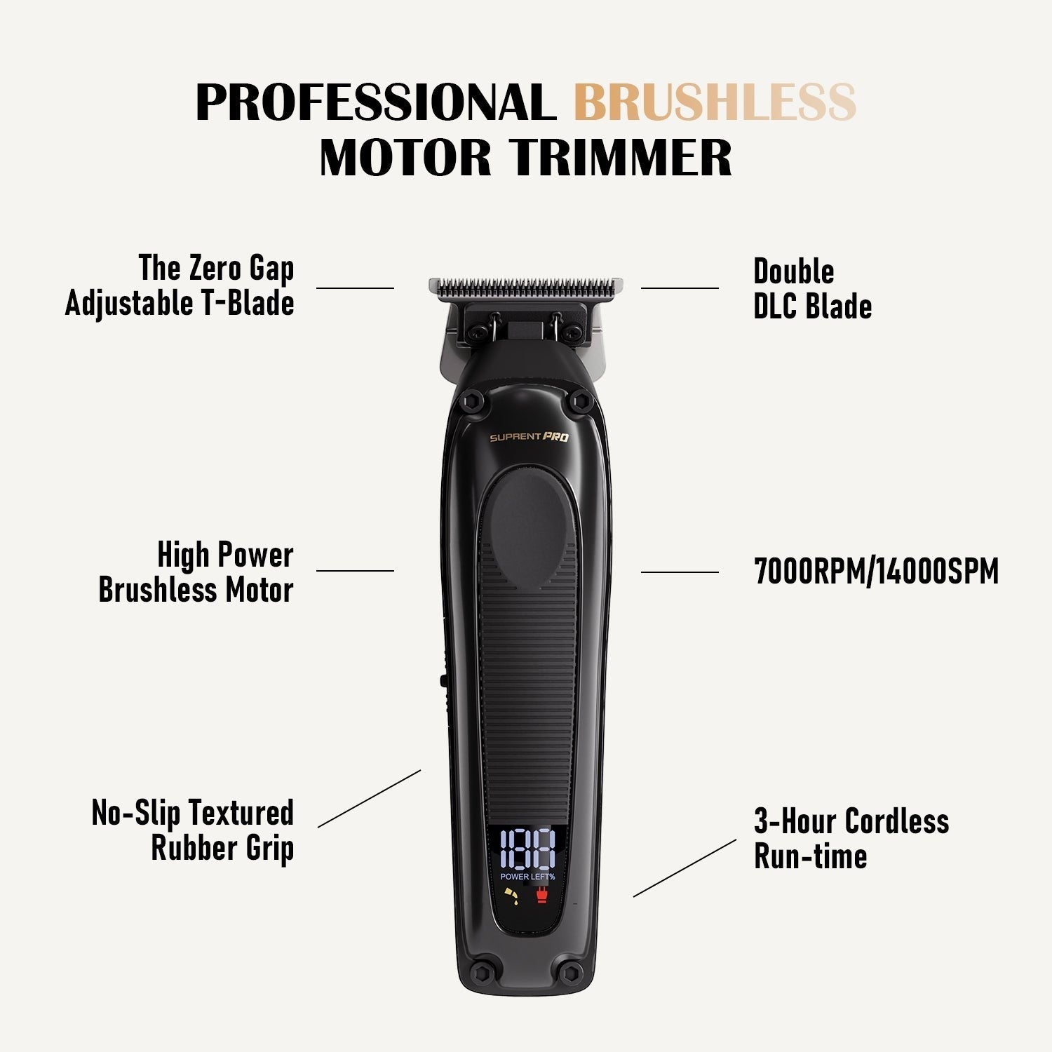 The Black Obsidian Professional Clipper and Trimmer Set - HC776BX by SUPRENT US