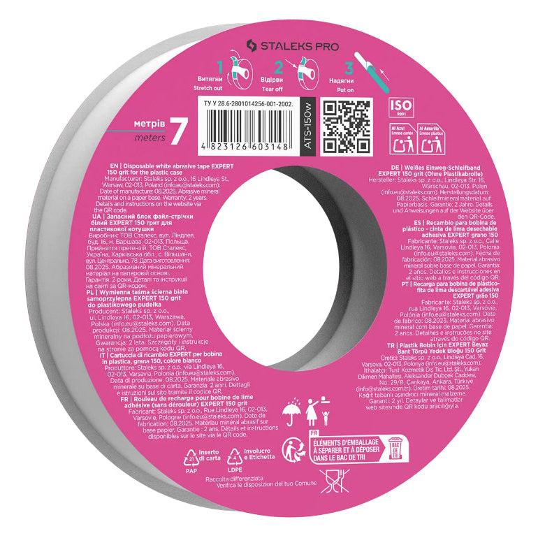 STALEKS PRO EXPERT REFILL ROLL FOR NAIL FILE WHITE (WITHOUT PLASTIC CASE) ATS - STALEKS™ by kvadrat store