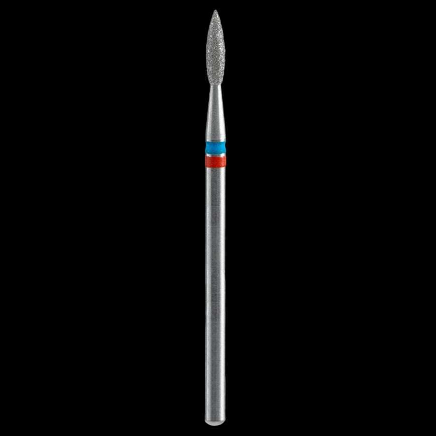 STALEKS - Diamond nail drill bit DUO "Pointed Flame" red-blue 2,1/8mm (FA11RB021/8) by kvadrat store