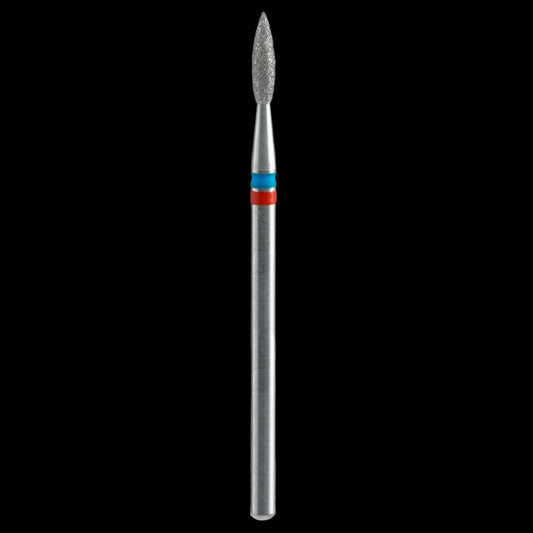 STALEKS - Diamond nail drill bit DUO "Pointed Flame" red-blue 2,1/8mm (FA11RB021/8) by kvadrat store