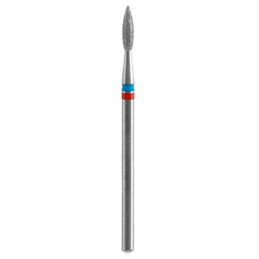 STALEKS Diamond Nail Drill Bit DUO Pointed Flame FA11RB021/8, Red-Blue, 2.1/8mm