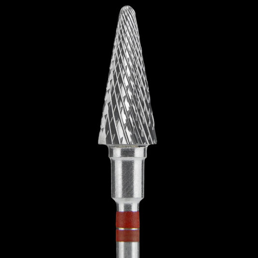CARBIDE NAIL DRILL BIT FOR LEFT-HANDED USERS, "CONE" RED EXPERT, HEAD DIAMETER 6/14MM (FT73R060/14) (#205) -STALEKS™ by kvadrat store