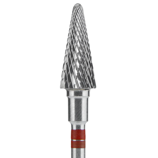 CARBIDE NAIL DRILL BIT FOR LEFT-HANDED USERS, "CONE" RED EXPERT, HEAD DIAMETER 6/14MM (FT73R060/14) (#205) -STALEKS™
