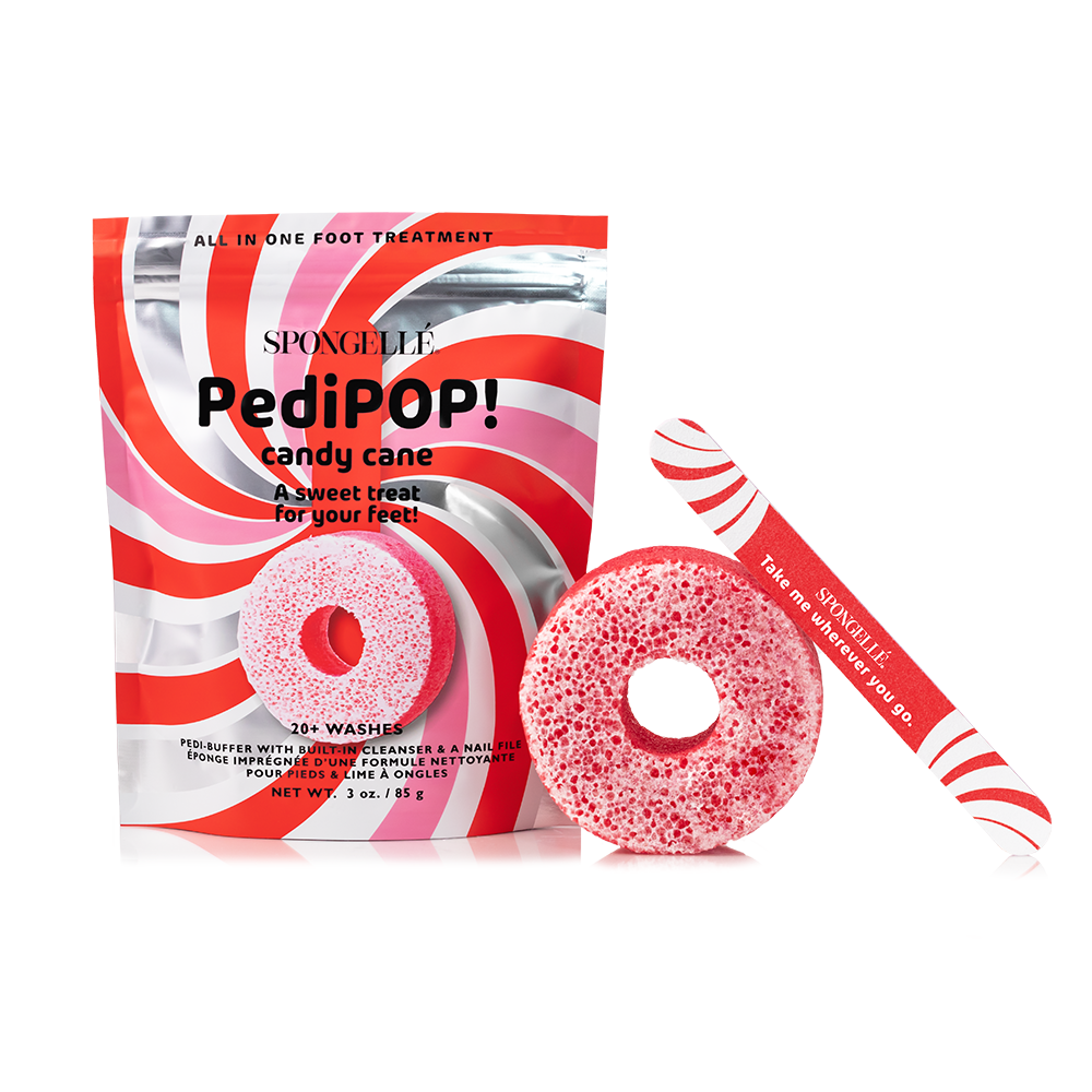 Candy Cane | Holiday PediPOP! Pedi Buffer & Nail File by Spongellé