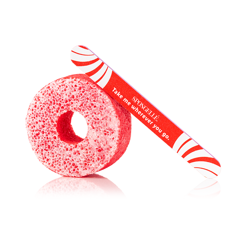 Candy Cane | Holiday PediPOP! Pedi Buffer & Nail File by Spongellé